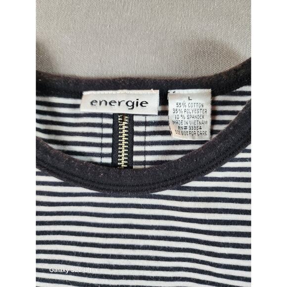 Energie Womens Tank Large Striped Full Zip Racer Back Vintage Y2K 90s - Picture 2 of 5